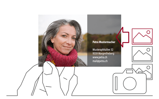 Cartes de visite recto-verso avec téléchargement d'images et suggestions de mise en page